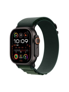 Apple Watch Ultra 2 GPS + Cellular 49mm Black Titanium Case with Dark Green Alpine Loop - Large